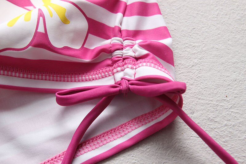 Swimsuits Girls Swimwear Children Girl UPF50+ Sun Protection Two Pieces Rash Guards Stripe Kid Beach Bathing Suit Swim Wear