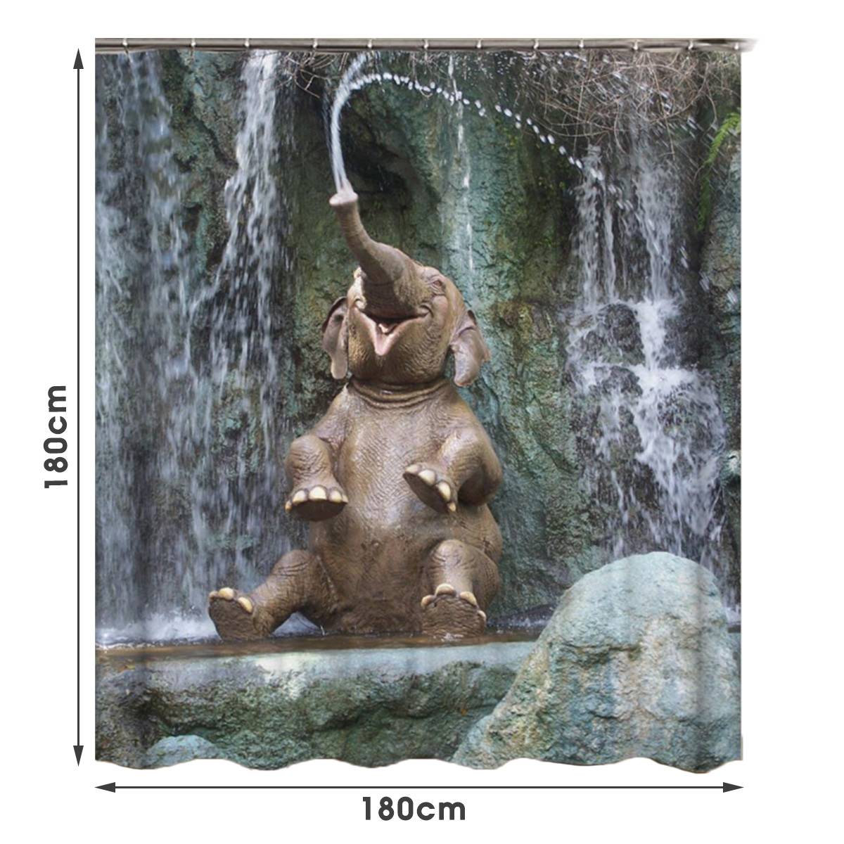 180 x 180cm 3d dyr elefant bad bruseforhæng vandtæt elefant bademåtte skridsikker toilet tæppe gulvmåtte indretning til hjemmet