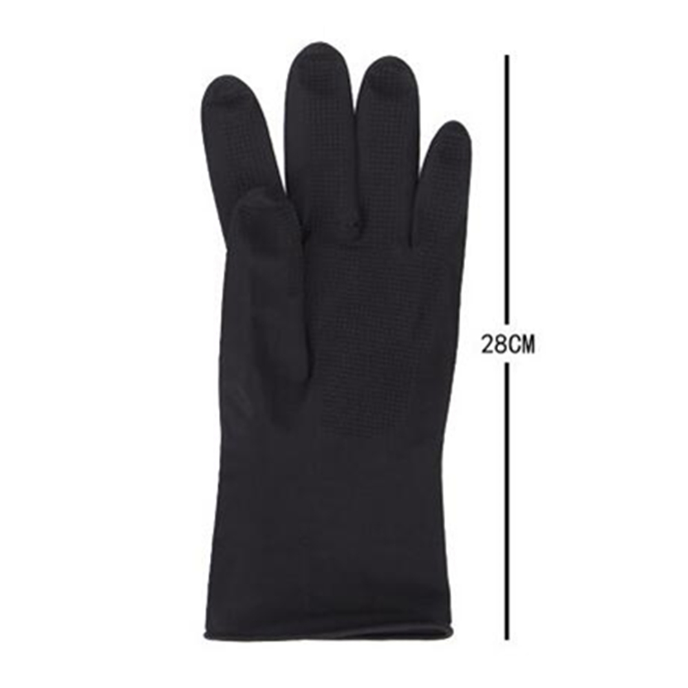 Guantes de goma más gruesos para peluquería, 1 par de guantes de goma reutilizables para coloración y tinte del cabello, color negro, herramientas de estilismo para el cabello: L