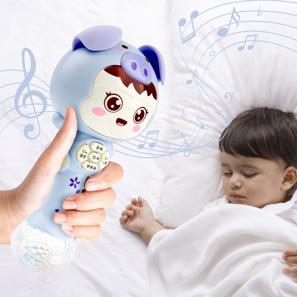 Baby håndgreb stick musik håndklokke spædbarn musik oplysning rangle sengeklokke elektronisk legetøj 3-6-9 måneder