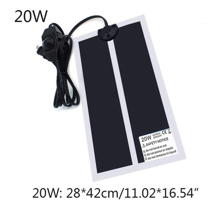 Huisdierverwarming, reptielverwarmingsmat, huisdierverwarming voor reptielen, terrariumverwarming met thermostaatregelaar, eu/au/us/uk-stekker: Uk-stekker 20w
