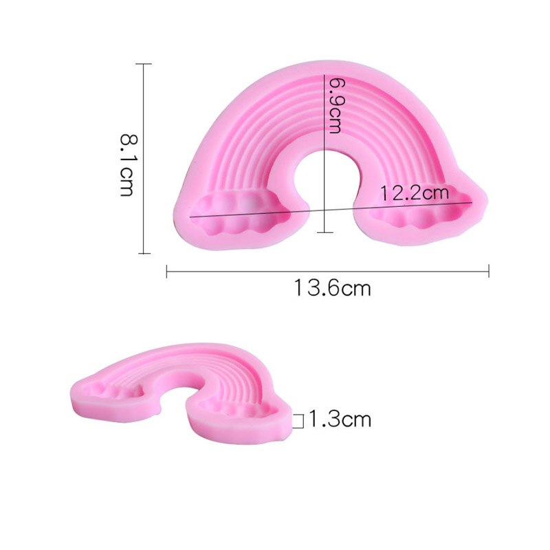 3D Regenboog Silicone Mold Baby Birthday Party Cake Decorating Gereedschap Fondant Mal Chocolade Snoep Gumpaste Mallen Bakken Mallen: 3