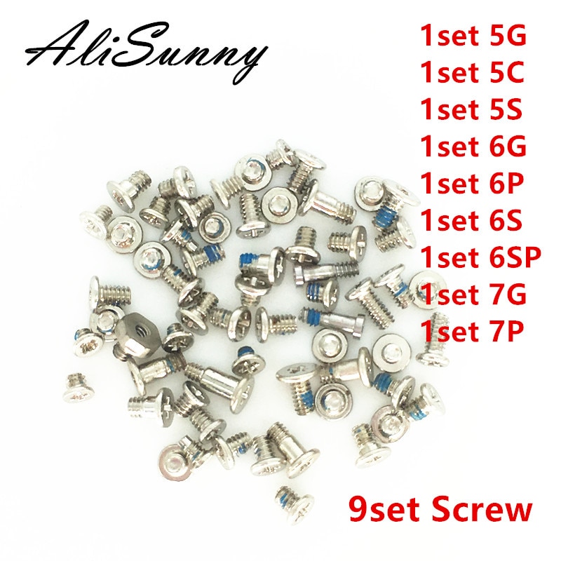 AliSunny 9 set Compleet Schroef Set voor iPhone 7 6 6 s Plus 5 S 5 5C Volledige Schroef Innerlijke Kits Vervanging Onderdelen