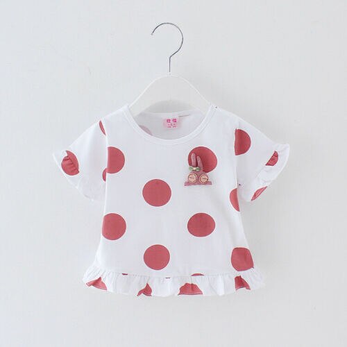 Kinderen Meisje T-shirt Zomer Baby Boy Katoen Tops Peuter Tees Kleding Kinderkleding T-shirts Korte Mouw Casual Wear Dot leuke