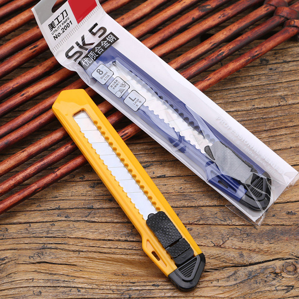 2Pcs Retractable Utility Cutters Portable Cutting Tools Cardboard Cutters Safety Box Cutters