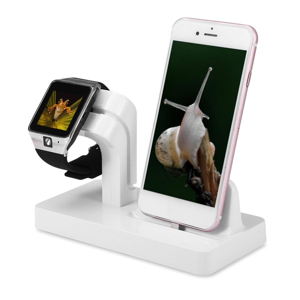 Portátil 2 em 1 doca de carregamento para apple carregador titular para iwatch para iphone 7/6/5 telefone relógio suporte para apple series