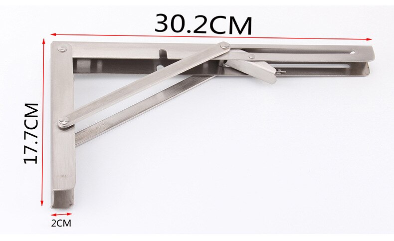 2Pcs 8-14 Inch White Triangle Folding Angle Bracket Adjustable Wall Mounted Durable Bearing Shelf Bracket DIY Furniture Hardware