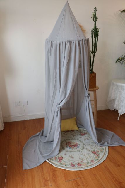Kid Bed Canopy Bedcover Mosquito Net Curtain Round Tent Baby Room Decoration Mosquito Net Canopy Baby Bed Room Tent Baldachim: Gray