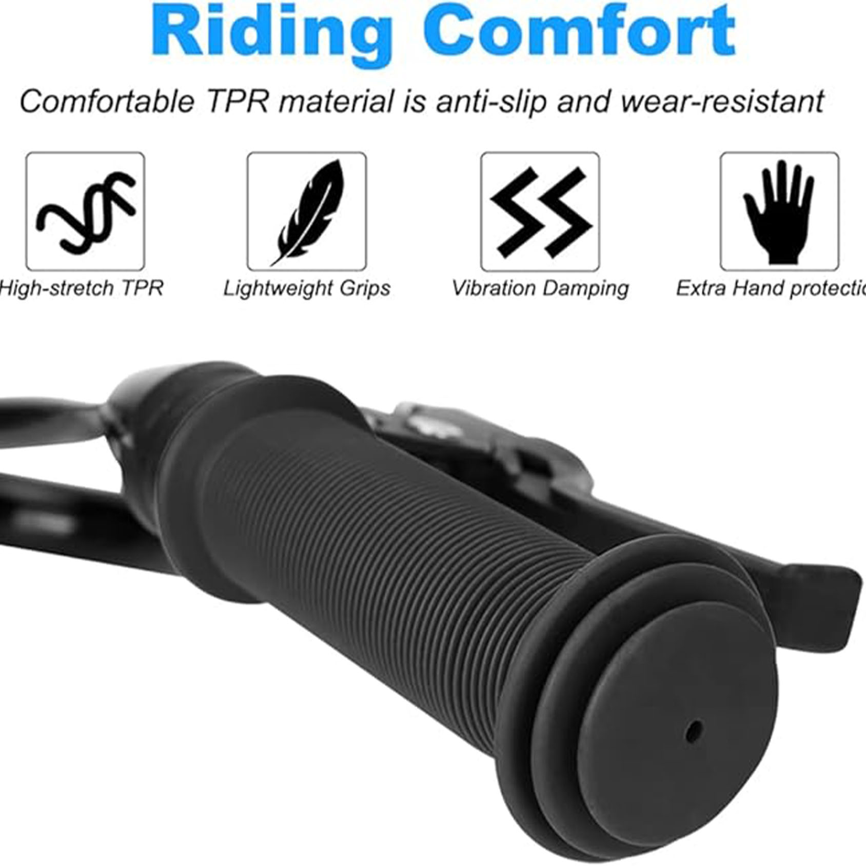 Puños de manillar de bicicleta de goma antideslizantes: aptos para bicicletas BMX, eléctricas, VTB y de carretera y bicicletas para jóvenes, accesorios para bicicletas Bmx