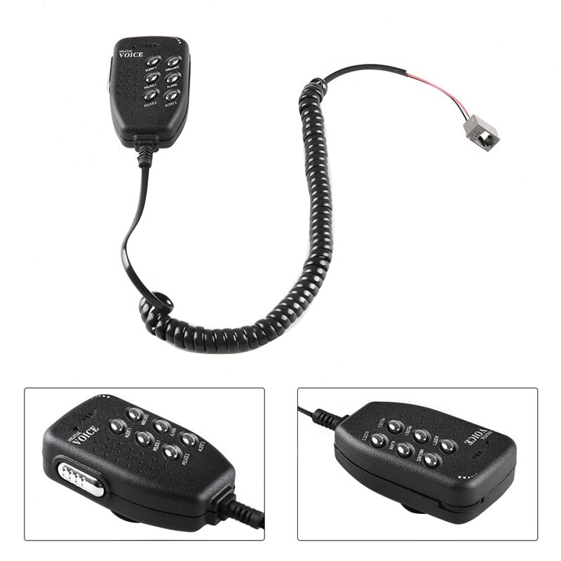 Alarma de advertencia de coche de 100W, bocina de sirena de fuego de policía, altavoz PA, sistema de micrófono, 6 sonido fuerte