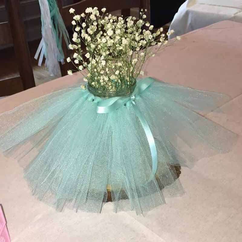Mini falda de tutú para la novia de la boda para ser despedida de soltera nupcial baby Shower niño niña cumpleaños MESA CENTRO DE MESA Decoración: blue