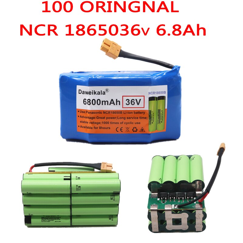 100%  originele 36v 6.8ah lithium batterij 10 s 2p 36v batterij 6800 mah lithium ion pakket 42v 6800 mah scooter twist auto batterij