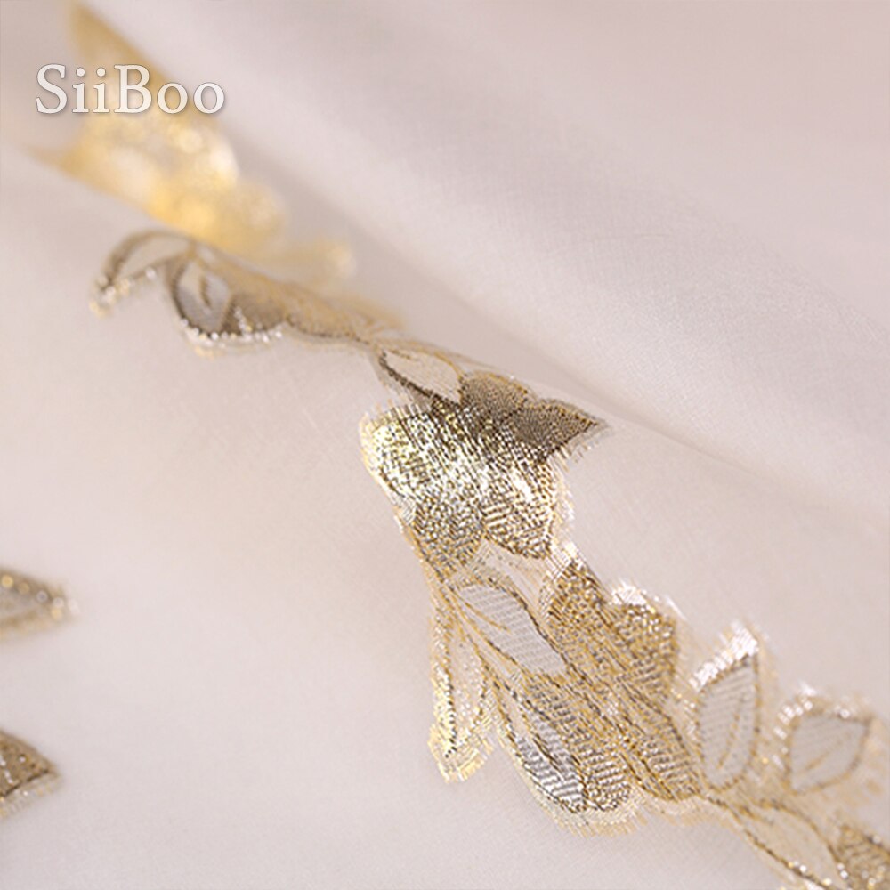 gold metallic silk organza fabric apparel for women spring summer dress DIY jacquard cloth telas stoffe meterware SP5997