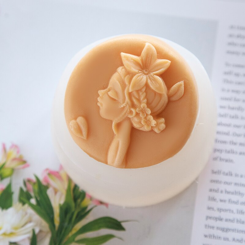 Beauty Girl Flower Fairy Handmade Soap Silicone Mold DIY Chocolate Cake Mold Bathroom Supplies Soap Making Set Cake Decors: A