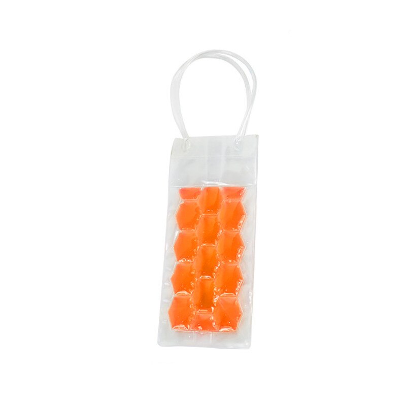 1Pc Pvc Wijn Fles Vriezer Bag Champagne Koeler Bier Cooling Gel Ijs Carrier Houder Met Handvatten Draagbare Drank Ijs-Koude Gereedschap: orange