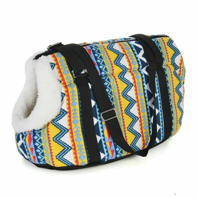 Lemmikkikissa kantolaukku mukava pehmeä pentu koira kissat reppu olkalaukut ulkoilu lemmikit reppu laukku pienille koirille chihuahua mopsi: Raidat turkilla / L 55 x 26 x 27cm