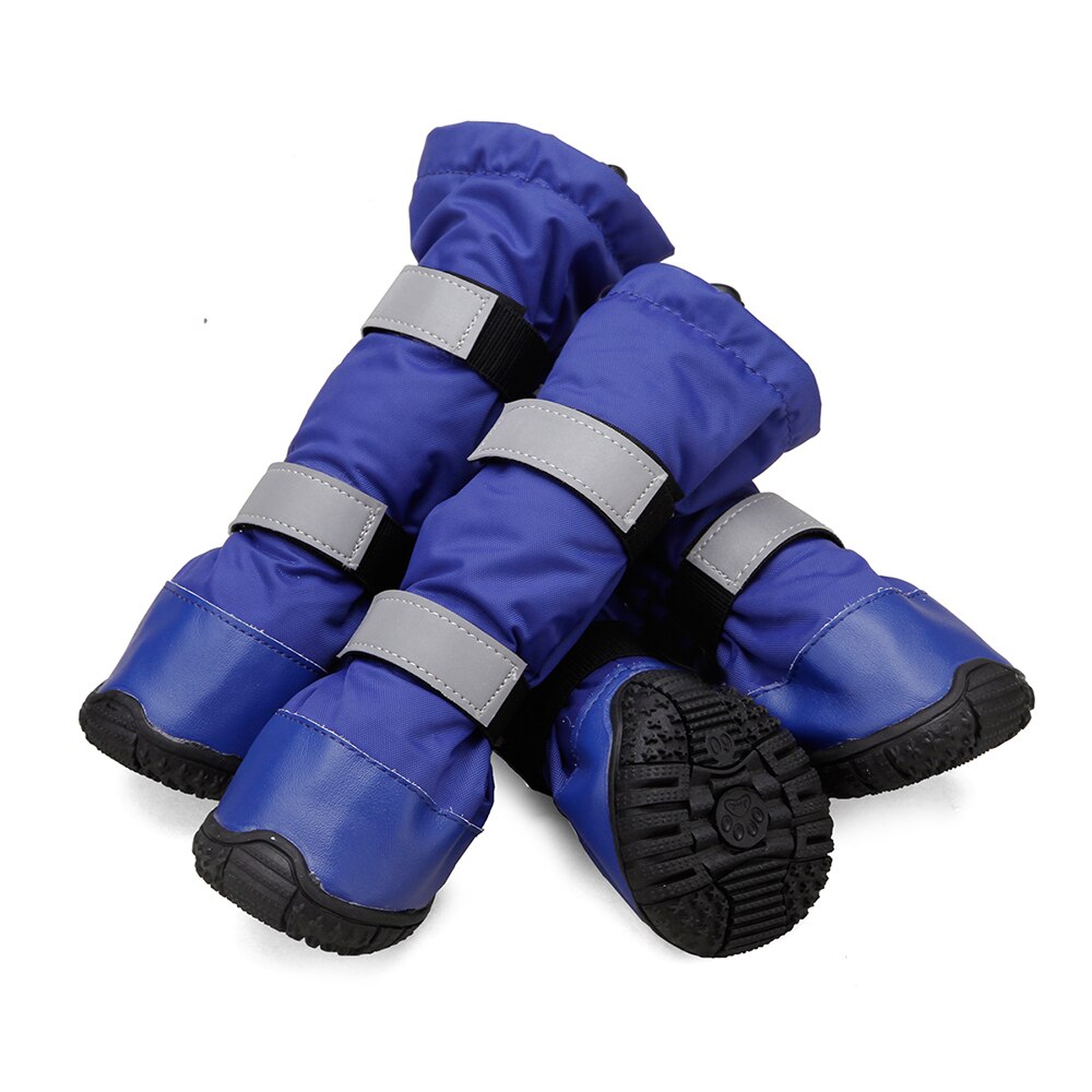 100% wasserdichte Große Hund Schuhe mit Gummi Sohle Winter draussen Schnee Stiefel Naht Abdichtung Regen Jack Stiefel Mittel groß Hund schuhe: Blau / XXL Länge 9.2-10 cm