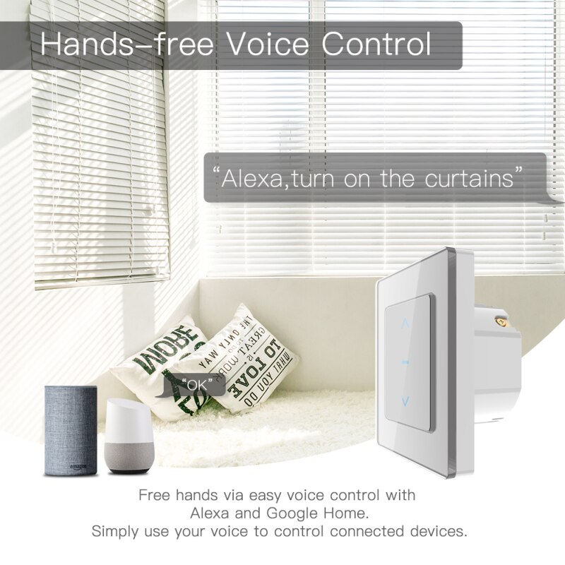 Interruptor inteligente Wifi para persianas motorizadas, enchufe europeo para persianas enrollables, compatible con Alexa, Google Home y Smart Home