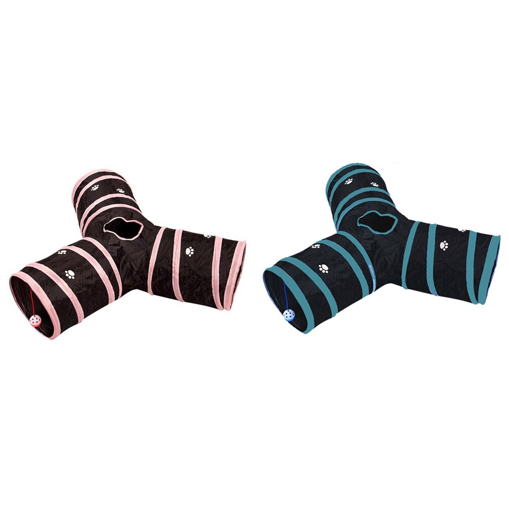 Y-Vorm Kat Tunnel Speelgoed Funny Pet 3 Gaten Tunnel Ballen Inklapbare Rimpeluitvoering Kitten Speelgoed Puppy Konijn Spelen Hond kanaal Tunnel Buizen