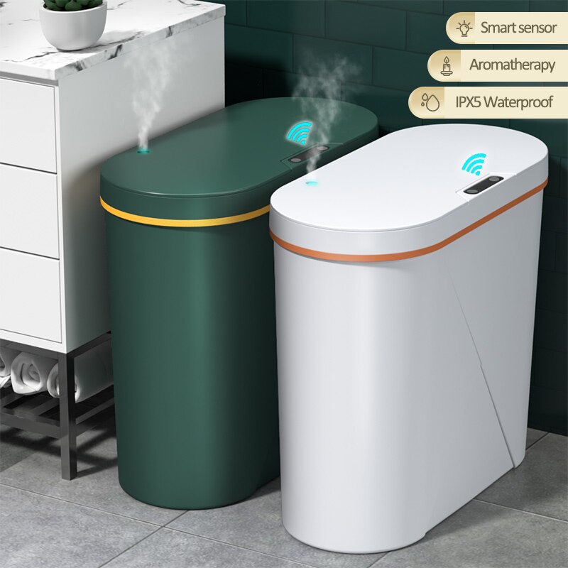 15L Aromatherapie Smart Prullenbak Automatische Inductie Smart Prullenbak Oplaadbare Keuken Badkamer Waterdicht Smalle Afvalbakken