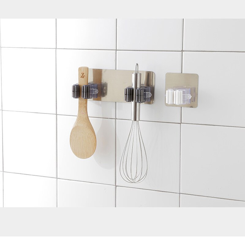 Adhesive Multi-Purpose Hooks Wall Mounted Mop Organizer Holder RackBrush Broom Hanger Hook Kitchen bathroom Strong Hooks