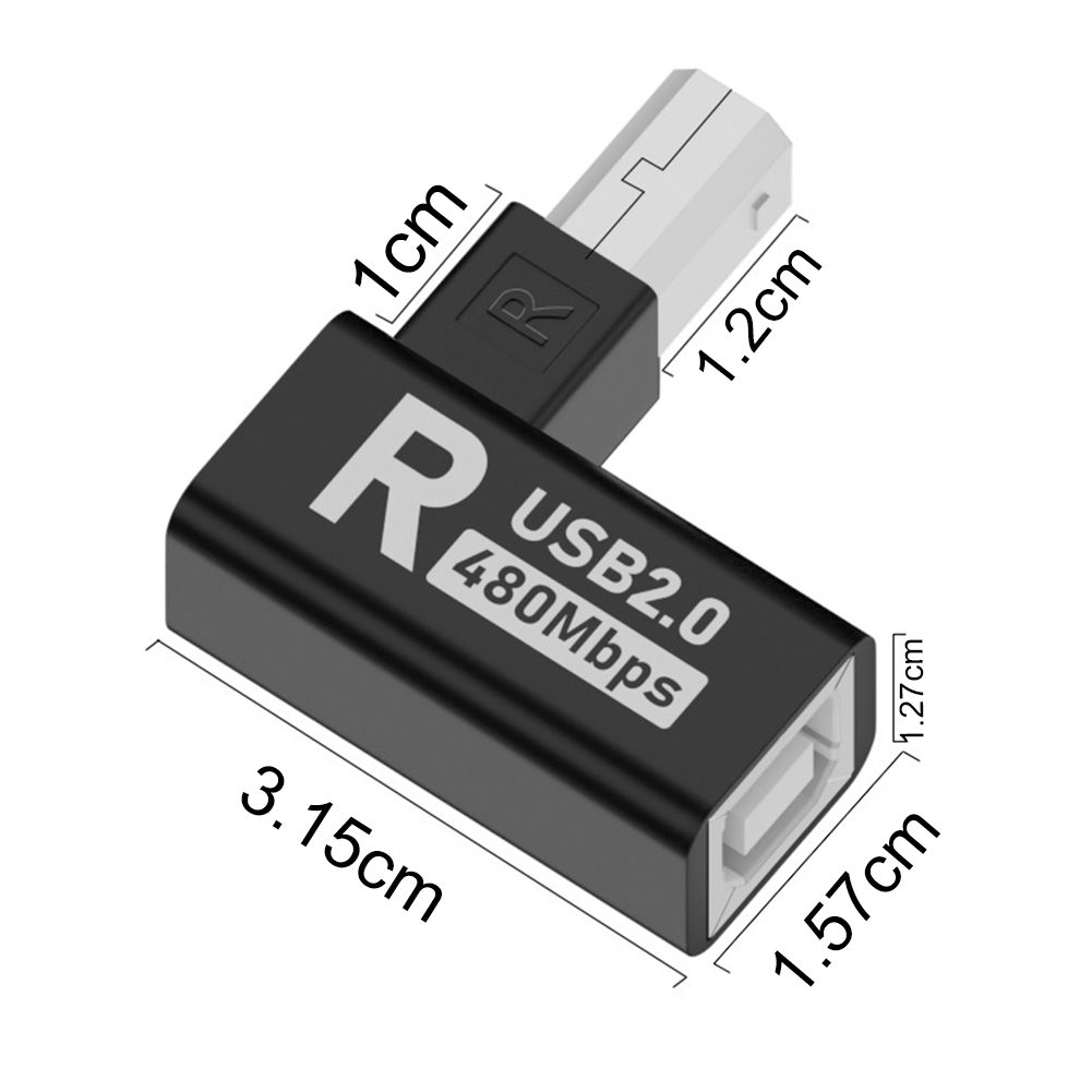 Adaptateur d'imprimante USB 2.0, USB 2.0 mâle vers femelle, résistant à 90 degrés, convertisseur de prise d'extension pour EAU d'imprimante