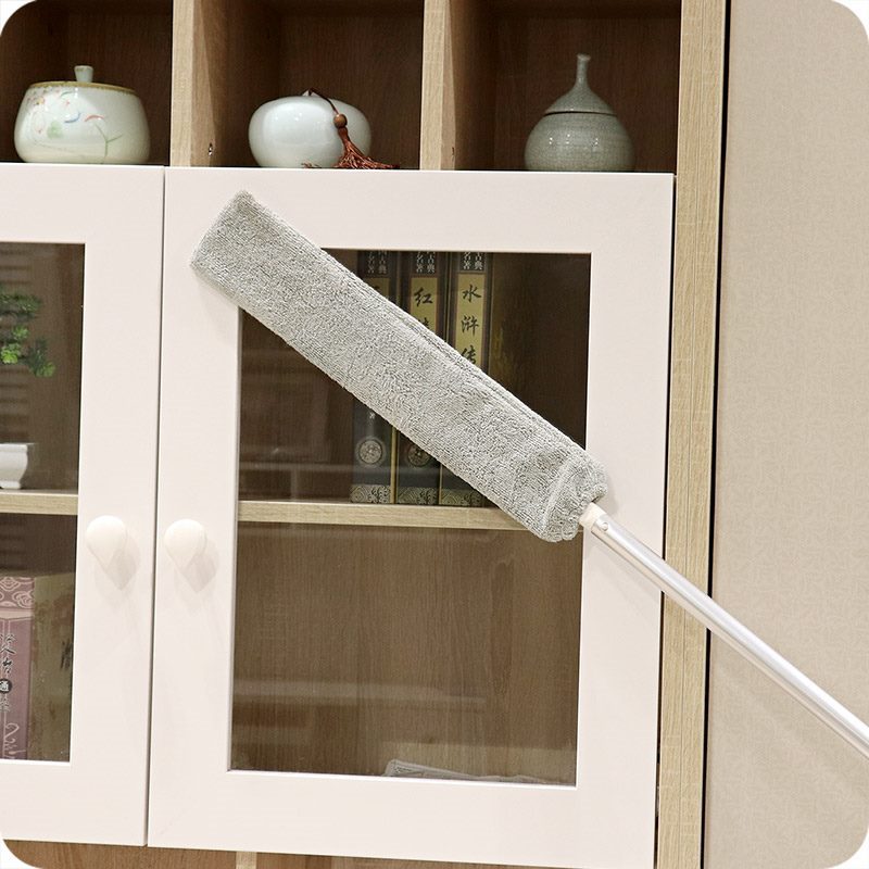 Stofborstel met lange steel, dweil, magische microvezelstofdoek, vegen, artefact, huishoudelijk, bedbodem, schoon, vegen, bont, haar, stoffig