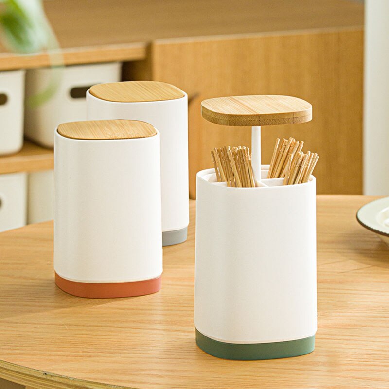 Japanse Automatische Pers Tandenstoker Doos Multi Purpose Tandenstoker Houder Met Split Katoen Floss Creatieve Huishoudelijke Producten
