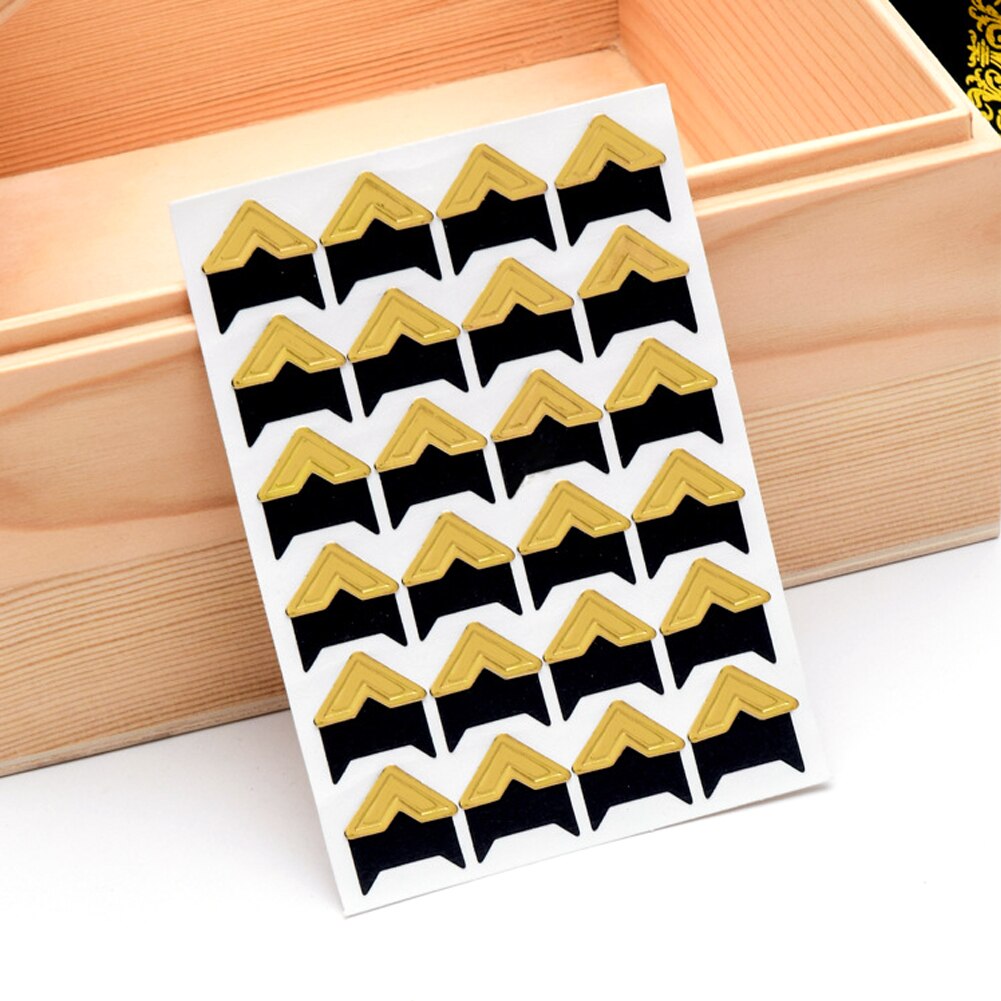 5 feuilles d&#39;autocollants coins de Photo, papier auto-adhésif, pour montage de Photo, pour Scrapbooking, Album: Gold