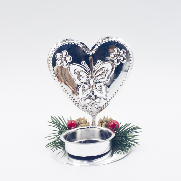 Candle Light Holder Round Table Golden Candlestick for Christmas Party Ornament Candle Holder Romantic Home Wedding Decor: Silver