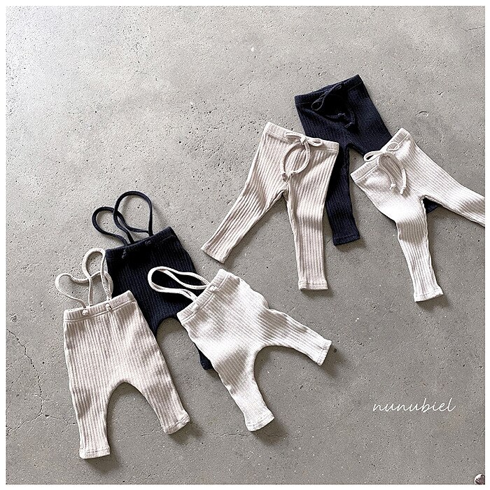 Leggings en coton pour bébé, pantalon solide, à la , mignon, à bretelles, pour fille et garçon, printemps automne
