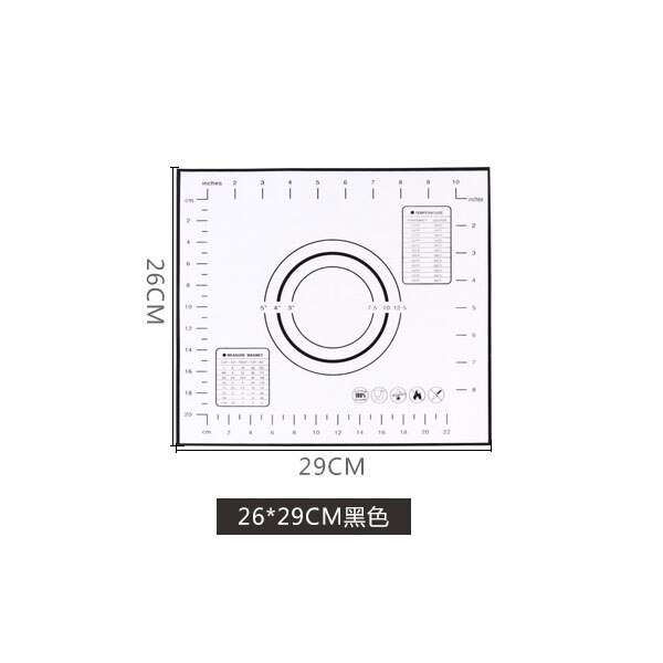 Feuille pour pâte à Pizza, pâtisserie, pâtisserie, ustensiles de cuisine, tapis de cuisson antiadhésif en Silicone: B-BLACK - 29 x 26cm