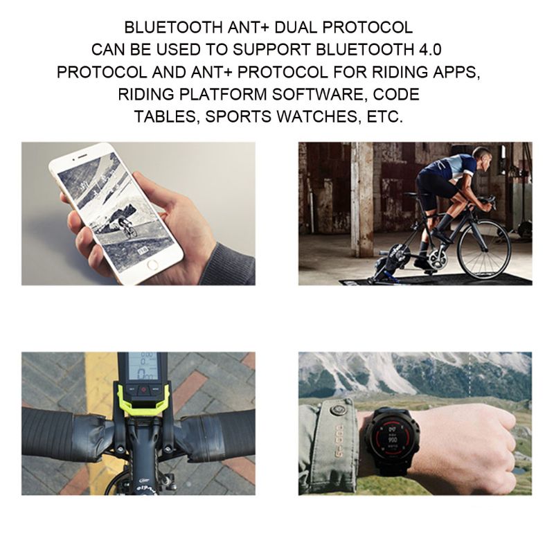 Bike Speed Cadence Sensor ANT and Bluetooth Waterproof for Road Cycling Training