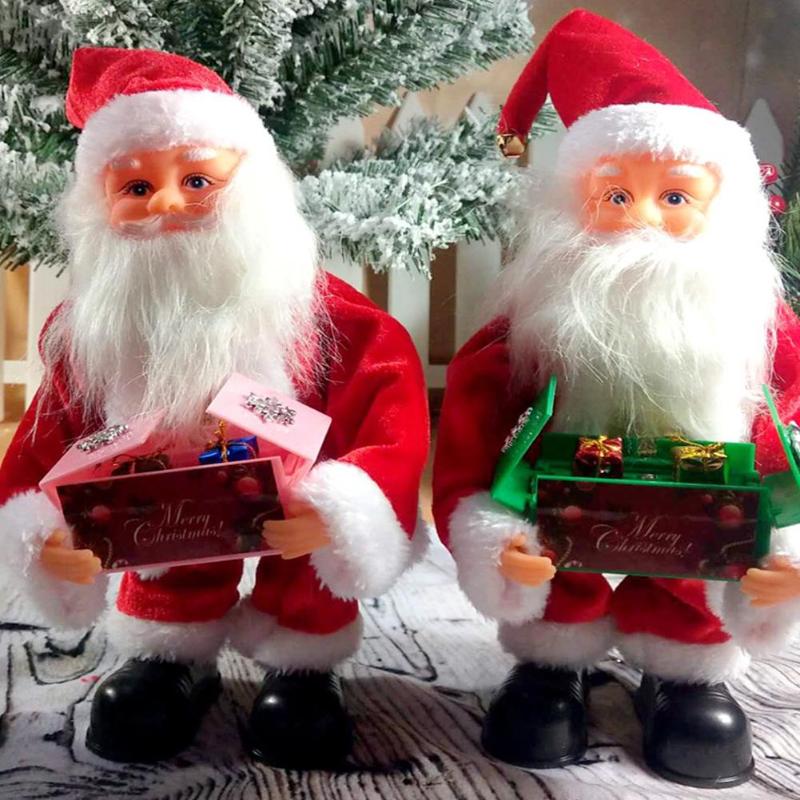 Christmas Electric Santa Claus Singing Doll Toy for Year Electric Christmas Doll Toy Navidad Xmas Decor