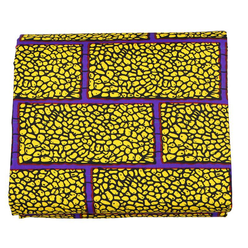 Geometrisk plaid printet ren polyester afrikansk ankara voks stof 6 yards afrikansk voks print stof til gør-det-selv patchwork