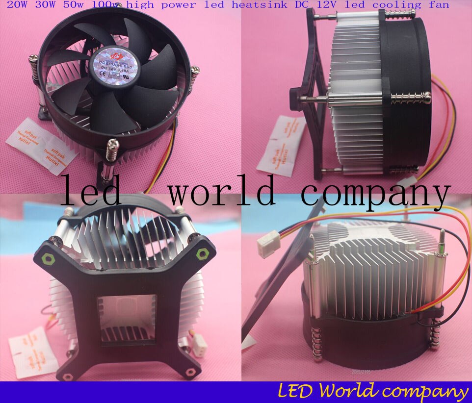 20 w 30 w 50 w 100 w high power led heatsink DC 12 v led koelventilator led high power LED lamp radiator 1 stks/partij
