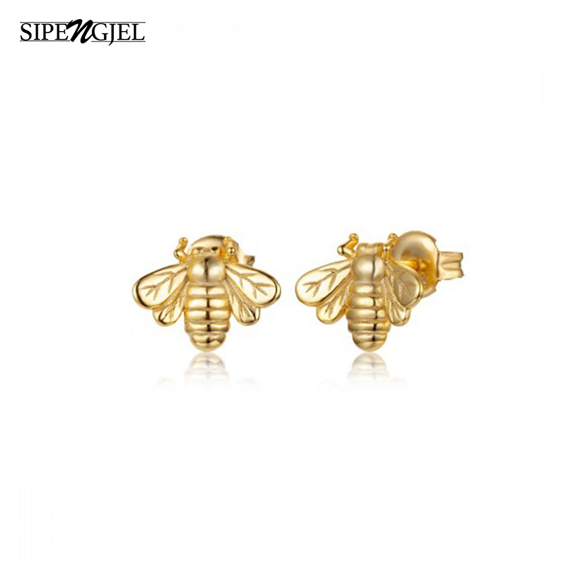 Sipengjel Mode Eenvoudige Zomer Dainty Bee Stud Oorbellen Voor Vrouwen Hypoallergeen Piercing Oorbellen Meisjes Sieraden