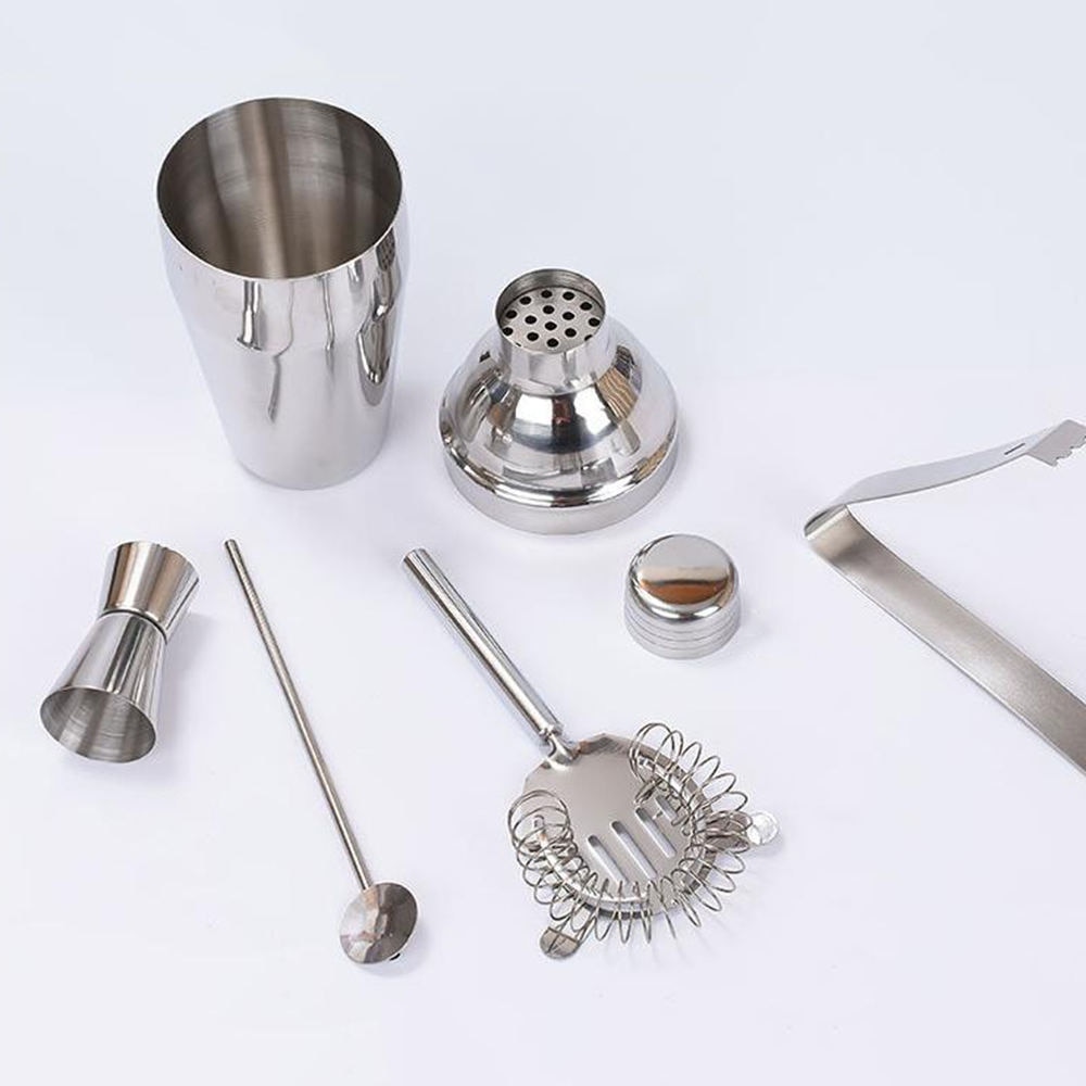 5Pcs Stainless Steel Cocktail Shaker Mixer Drink Bartender Kit Bars Tools Home Kitchen Bar Wine Tool