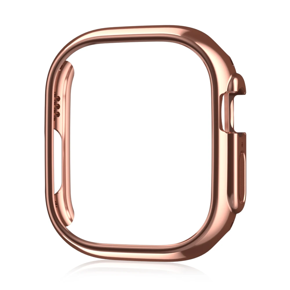 For Apple Watch 45mm 41mm 38mm 42mm 40mm 44mm Plated Skeleton Cover Hard PC Bumper Case Frame for iWatch SE 8 7 6 5 4 3 2 1 Case: Blue / 7 Inches & Above