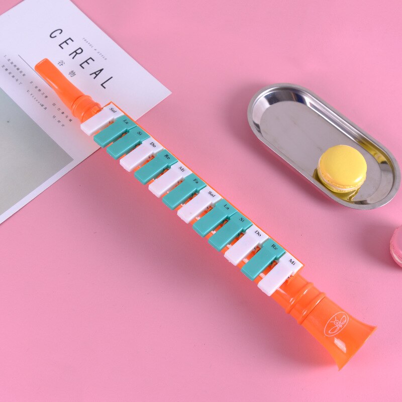 Material didáctico de música de 13 teclas para estudiantes y niños, instrumento de viento para iluminación, caja de color: Naranja