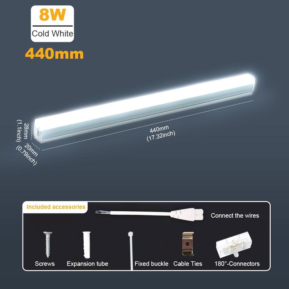 T5 t8 led 110v rørlys 220v vegglamper 10w pærer til hjemmet innendørs kjøkkenbelysning garasjelys takbelysning: Blå / 3 stk