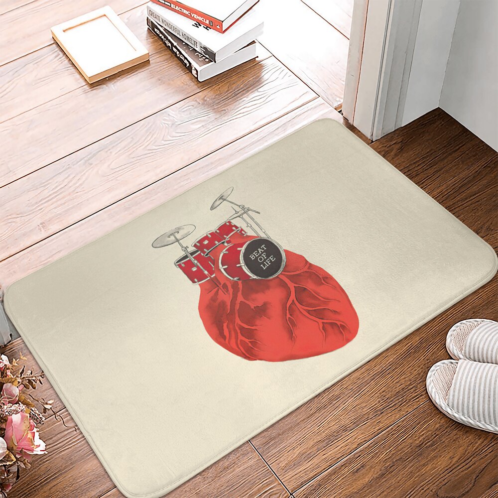 Alfombra con forma de corazón para decoración del hogar, felpudo absorbente, antideslizante, para entrada de baño, interior, cocina, 1 pieza