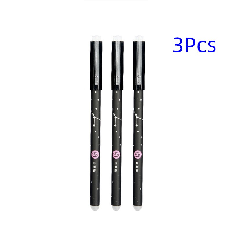 3Stck Löschbaren Stift, Neuheit 0,5mm sternenklar stift neutral Stifte für Schule Mädchen Schreiben Büro Liefert Schreibwaren: 3 Stck Krebs