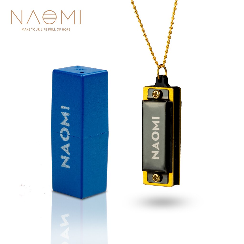 NAOMI 5-Piece Mini Harmonica Set - Key of C - 4 Holes - Brass Reed - Stainless Steel Cover - Tremolo