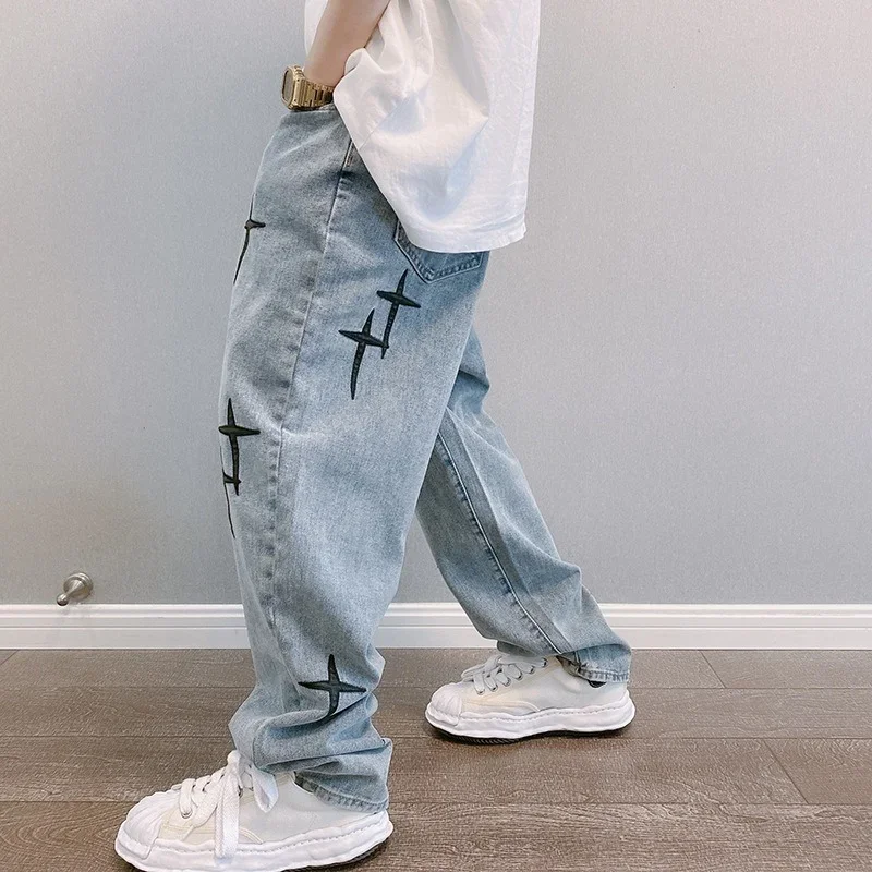 Vida cargobyxor herr streetwear baggy herrjeans byxor raka herrkläder streetwear cargobyxor  y2k kläder