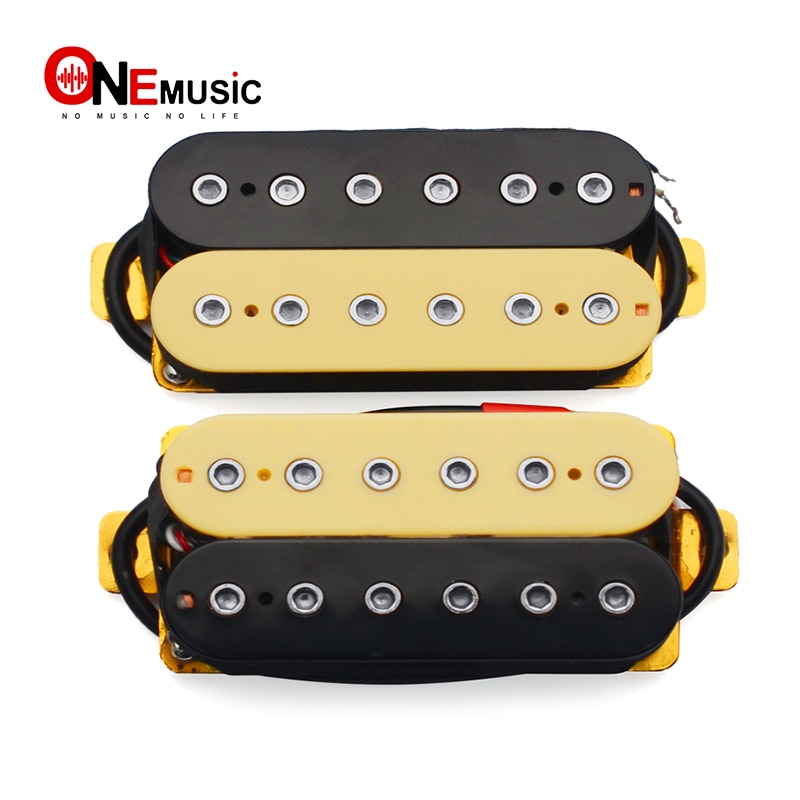 6 String Electric Guitar Pickups Humbucker Dual in Line Adjustable 12pcs Hex Screw Pickup Ivory/Black