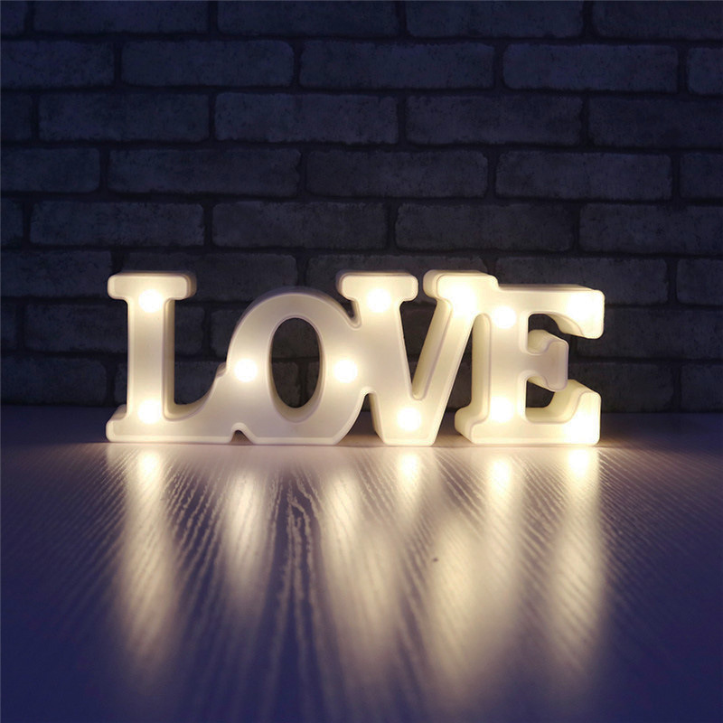 3D amour coeur chapiteau lettre lampes intérieur noël lampes décoratives LED veilleuse décor de mariage romantique saint valentin: orange