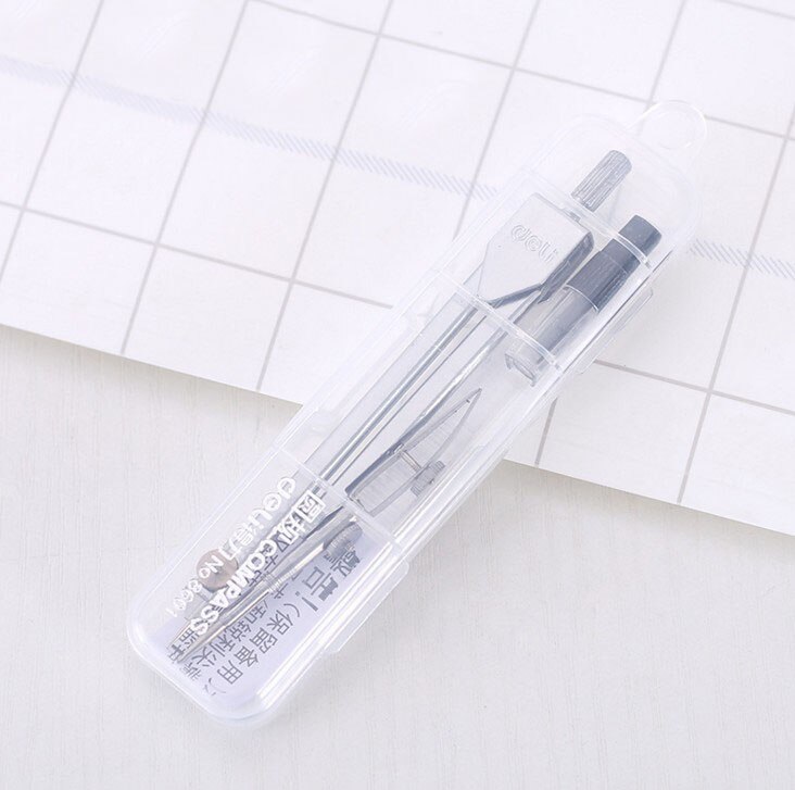 1 Set Stainless Steel Drawing Compass Math Geometry Tools for Circles School Supplies for Student Stationery