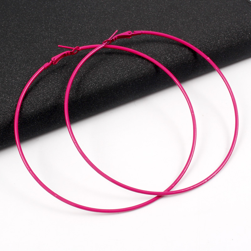 GEOMEE 1 Paar 90mm Diameter Hoepel Oorbellen Grote Gladde Cirkel Oorbellen Basketbal Brincos Wit Zwart Pendientes voor Vrouwen Sieraden