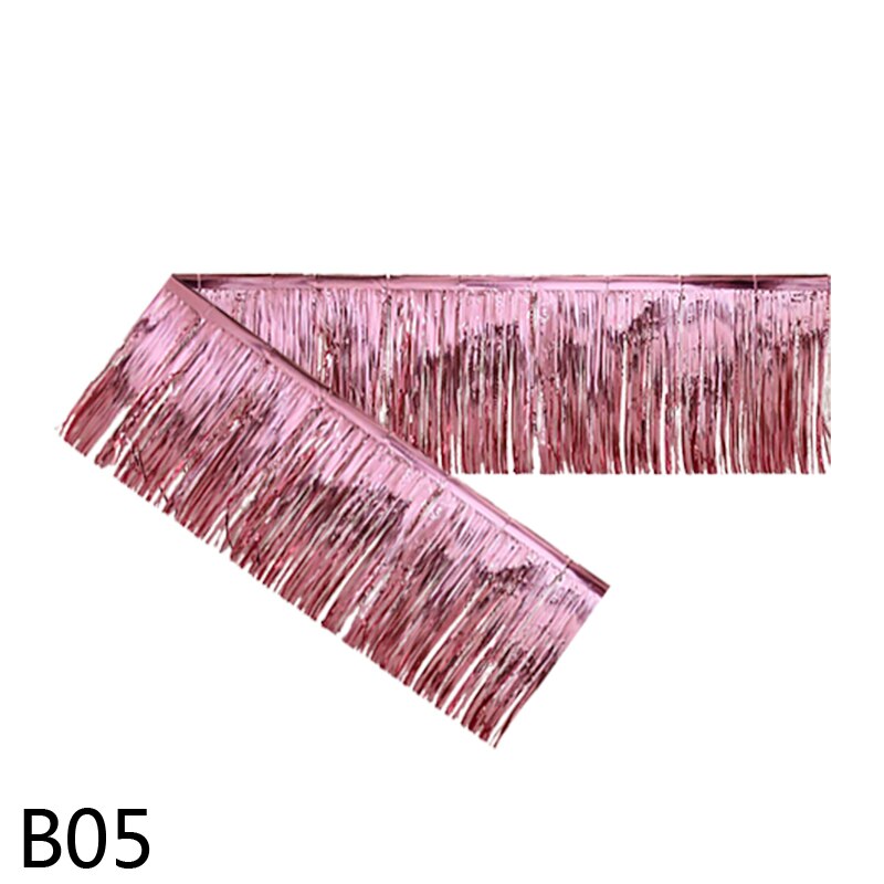 2Meter Glitter Folie Klatergoud Garland Gordijn Party Tafel Rok Regen Zijde Fringe Pull Bloem Bruiloft Verjaardag Festival Decoratie: B05
